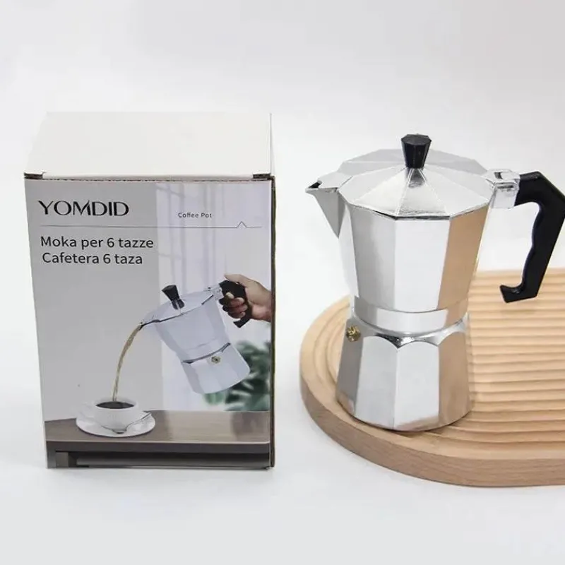 Tom Küche & Esszimmer-Moka Pot Espressomaschine - Aluminium-Perkolator, 50–600 ml Fassungsvermögen, langlebiges Design