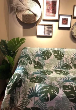 Wrap u0026 Relax Bettzeug-Monstera-Sofadeckenbezug – rutschfeste, dekorative Tagesdecke für den nordischen Stil