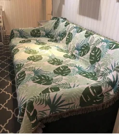 Wrap u0026 Relax Bettzeug-Monstera-Sofadeckenbezug – rutschfeste, dekorative Tagesdecke für den nordischen Stil