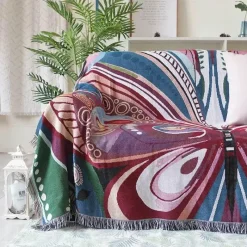 Wrap u0026 Relax Bettzeug-Monstera-Sofadeckenbezug – rutschfeste, dekorative Tagesdecke für den nordischen Stil