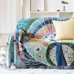 Wrap u0026 Relax Bettzeug-Monstera-Sofadeckenbezug – rutschfeste, dekorative Tagesdecke für den nordischen Stil