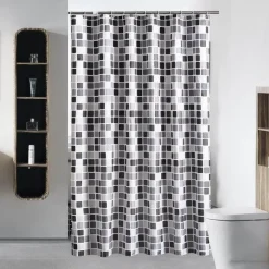 Aqua Essence Badezimmer-Mosaik-Duschvorhang – Dekorativer Badezimmervorhang für stilvolle Einrichtung