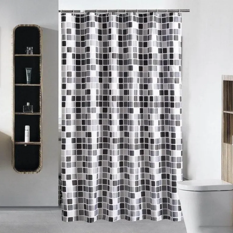 Aqua Essence Badezimmer-Mosaik-Duschvorhang – Dekorativer Badezimmervorhang für stilvolle Einrichtung