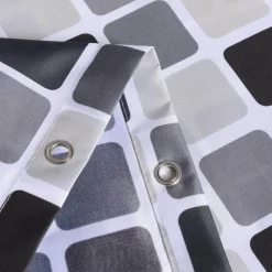 Aqua Essence Badezimmer-Mosaik-Duschvorhang – Dekorativer Badezimmervorhang für stilvolle Einrichtung