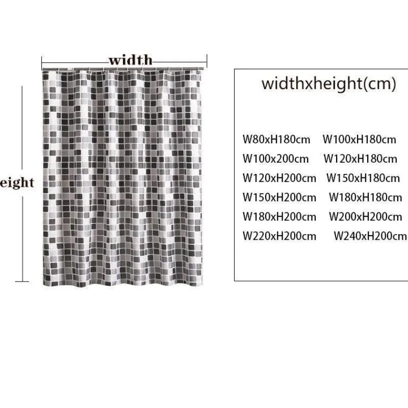 Aqua Essence Badezimmer-Mosaik-Duschvorhang – Dekorativer Badezimmervorhang für stilvolle Einrichtung