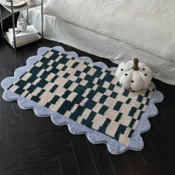 Warm Weaves Boden & Teppiche-Mosaik-Gitter-Teppich – Dekorative Bodenmatte für die Inneneinrichtung