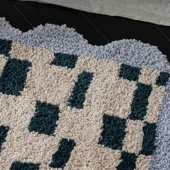 Warm Weaves Boden & Teppiche-Mosaik-Gitter-Teppich – Dekorative Bodenmatte für die Inneneinrichtung