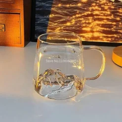 Plates u0026 More Küche & Esszimmer-Mount Fuji Whiskybecher – 380 ml japanische Teetasse aus Glas mit Henkel