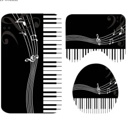 Aqua Essence Badezimmer-Mozart Duschvorhang-Set – Musikalisches Badezimmerdekor