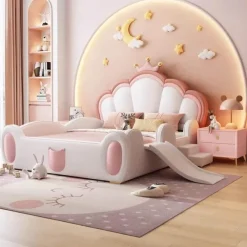 Kinder Cozy Living Kinderzimmermöbel|Möbel-Märchenprinzessin Kinderbett aus Holz – Magisches Spielbettgestell