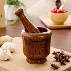 Decor Küche & Esszimmer-Mörser und Stößel aus Naturholz – unverzichtbares Küchenwerkzeug für Gewürze und Kräuter