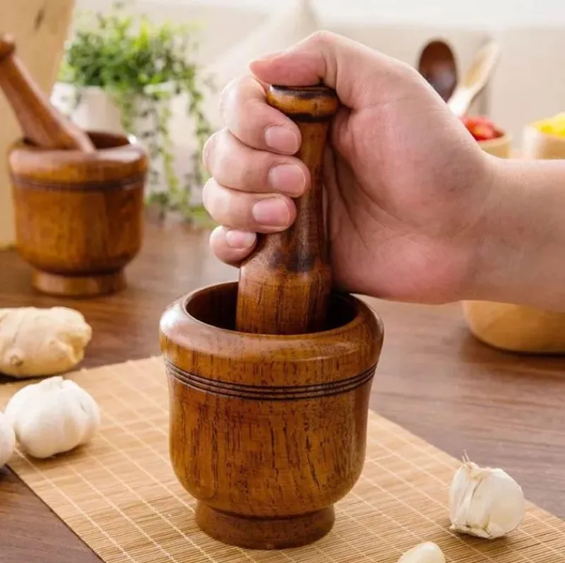 Decor Küche & Esszimmer-Mörser und Stößel aus Naturholz – unverzichtbares Küchenwerkzeug für Gewürze und Kräuter