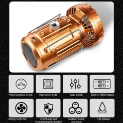 Roam Ready Heimwerkzeuge|Outdoor & Garten-Multifunktionale wasserdichte Powerbank-Laterne - Tragbares Ladegerät für den Außenbereich