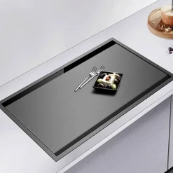 Space Savvy Küche & Esszimmer-Multifunktionaler Tassenspüler - Nanometer Black Flip Cover Großes Spülbeckenzubehör