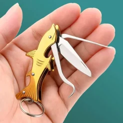 The Outdoor Vault Outdoor-Artikel|Heimwerkzeuge-Multifunktionales Hai-Schlüsselanhängermesser - Zahnstocherwerkzeug