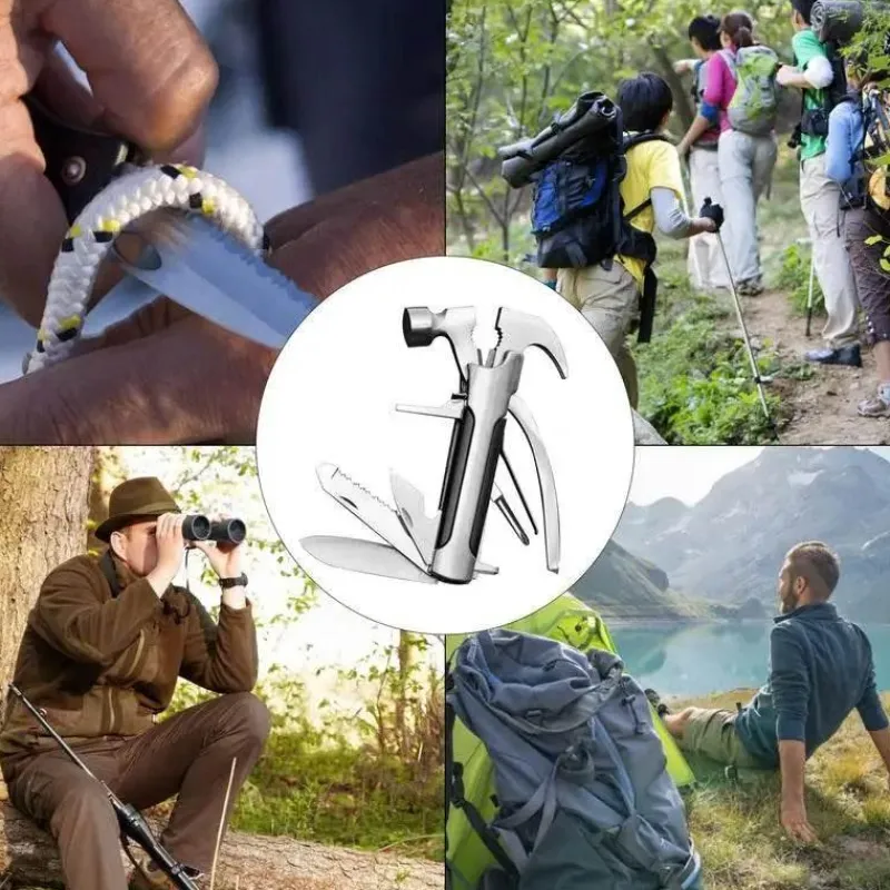 The Outdoor Vault Camping-Werkzeuge|Camping Im Freien-Multifunktions-Campinghammer-Werkzeug – tragbare 10-in-1-Outdoor-Ausrüstung
