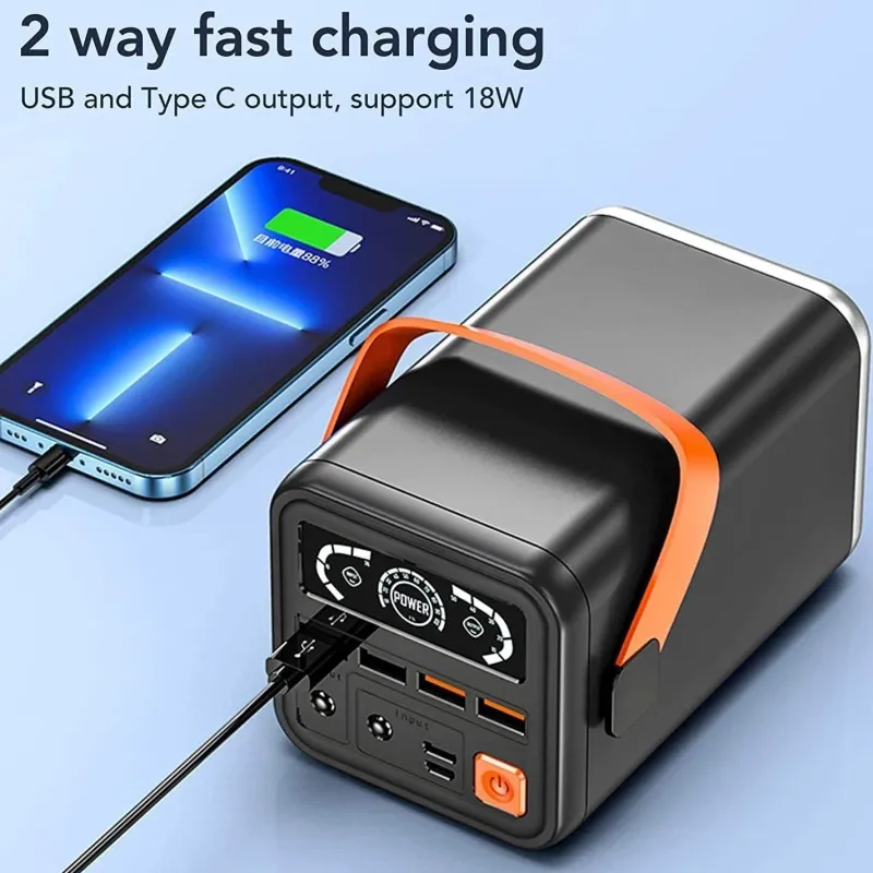 The Outdoor Vault Camping-Werkzeuge|Heimwerkzeuge-Multi-Port-Schnelllade-Powerbank – Tragbares LED-Ladegerät