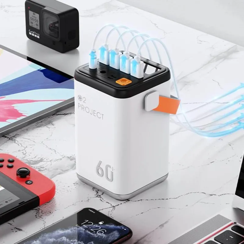 The Outdoor Vault Camping-Werkzeuge|Heimwerkzeuge-Multi-Port-Schnelllade-Powerbank – Tragbares LED-Ladegerät