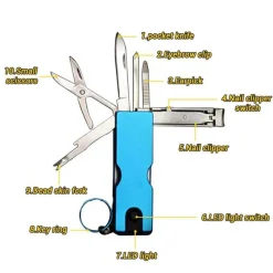 The Outdoor Vault Camping-Werkzeuge|Heimwerkzeuge-Multitool-Schlüsselanhänger – 10-in-1-EDC-Werkzeug aus Edelstahl