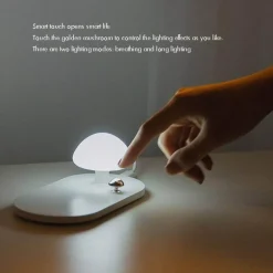 Comfort u0026 Style Beleuchtung-Mushroom LED Night Light - USB Wireless Charging Lamp