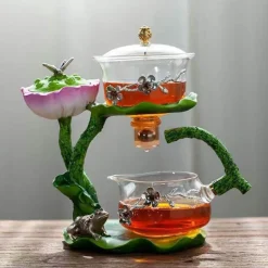 The Decor Haven Küche & Esszimmer-Mystic Lotus Räucher-Teekanne – Aromatisches Duftdekor für Zuhause