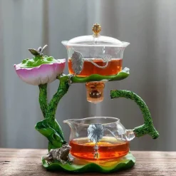 The Decor Haven Küche & Esszimmer-Mystic Lotus Räucher-Teekanne – Aromatisches Duftdekor für Zuhause