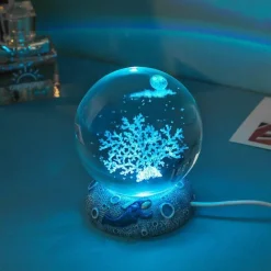 Bright Accents Beleuchtung-Nachtlicht mit Kristallkugel zum Thema Ozean - Dekorative Lampe der Unterwasserwelt