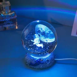 Bright Accents Beleuchtung-Nachtlicht mit Kristallkugel zum Thema Ozean - Dekorative Lampe der Unterwasserwelt