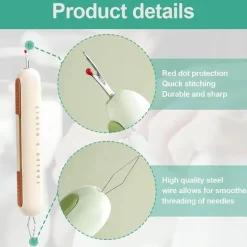 The Decor Haven Gadgets Für Zuhause-Nadeleinfädler-Nahttrenner-Werkzeug – Nähzubehör mit doppeltem Verwendungszweck