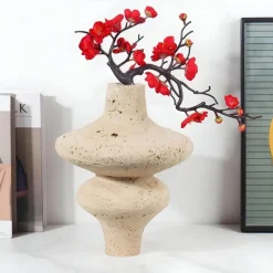 Flourish Vases Wohndeko-Natürliche vase – Elegantes Steindekor