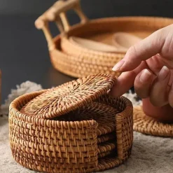 Feast Essentials Küche & Esszimmer-Natürliche Untersetzer - Moheda Umweltfreundliche Getränkeuntersetzer