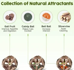 TailTrend Haustierspielzeug-Natürlicher Katzenminzball – Lustiges, gesundes Katzenspielzeug