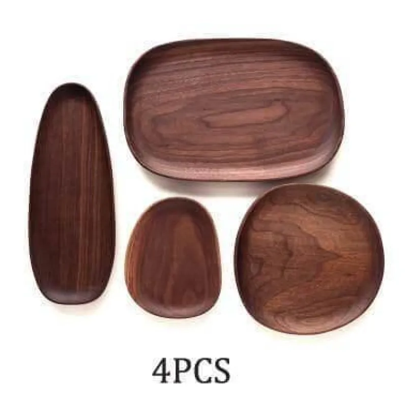 The Decor Haven Küche & Esszimmer-Naturholzteller - Unregelmäßiges Holzgeschirr