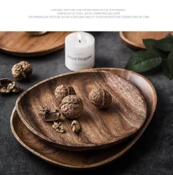 The Decor Haven Küche & Esszimmer-Naturholzteller - Unregelmäßiges Holzgeschirr