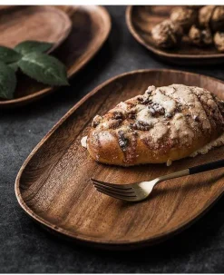 The Decor Haven Küche & Esszimmer-Naturholzteller - Unregelmäßiges Holzgeschirr