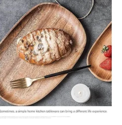 The Decor Haven Küche & Esszimmer-Naturholzteller - Unregelmäßiges Holzgeschirr