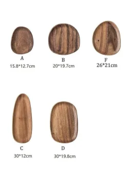 The Decor Haven Küche & Esszimmer-Naturholzteller - Unregelmäßiges Holzgeschirr