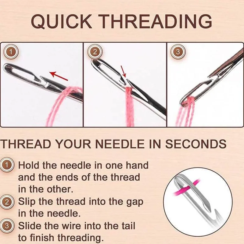 Cozy Living Heimwerkzeuge-Nähset aus Edelstahl – Nadelfreies Zubehör für einfaches Nähen