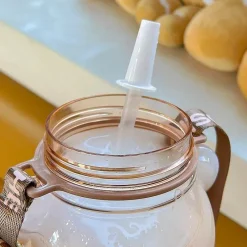 Wilderness Haven Outdoor-Artikel|Camping Im Freien-Niedliche Bären-Wasserflasche – Strohhalm inklusive Trinkflasche für Kinder