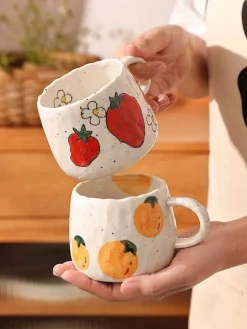 Plates u0026 More Küche & Esszimmer-Niedliche Cartoon-Obstbecher - Keramik-Kaffee-Teetassen