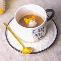 The Culinary Kit Küche & Esszimmer-Niedliche 3D-Haustier-Keramiktasse – Entzückende Tier-Kaffeetasse