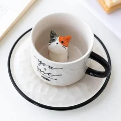 The Culinary Kit Küche & Esszimmer-Niedliche 3D-Haustier-Keramiktasse – Entzückende Tier-Kaffeetasse