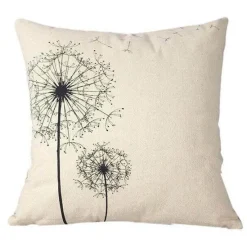 Cozy Haven Bettzeug-Niedliche Kissenbezüge aus Baumwolle mit Löwenzahnmotiv – Geometrie-Design