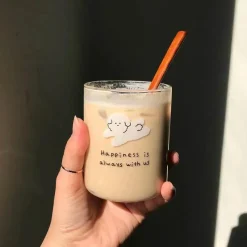 Plates u0026 More Küche & Esszimmer-Niedlicher Glasbecher mit Hundemotiv – hitzebeständiger Cartoon-Kaffee- und Saftbecher