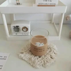 Plates u0026 More Küche & Esszimmer-Niedlicher Glasbecher mit Hundemotiv – hitzebeständiger Cartoon-Kaffee- und Saftbecher