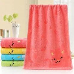 Tom Küche & Esszimmer-Niedliches Kätzchen-Handtuch aus Bambusfaser – weiches, robustes Badetuch für Kinder