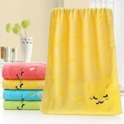 Tom Küche & Esszimmer-Niedliches Kätzchen-Handtuch aus Bambusfaser – weiches, robustes Badetuch für Kinder