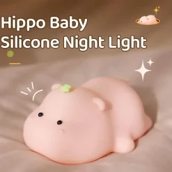 Illuminate Home Beleuchtung-Nilpferd-Baby-Nachtlicht – süße Kinderzimmerlampe für Kinder