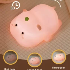 Illuminate Home Beleuchtung-Nilpferd-Baby-Nachtlicht – süße Kinderzimmerlampe für Kinder