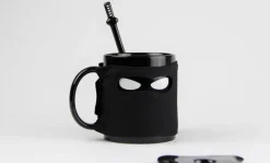 The Cozy Mug Küche & Esszimmer-Ninja-Keramiktasse – inklusive Maskenschwertlöffel